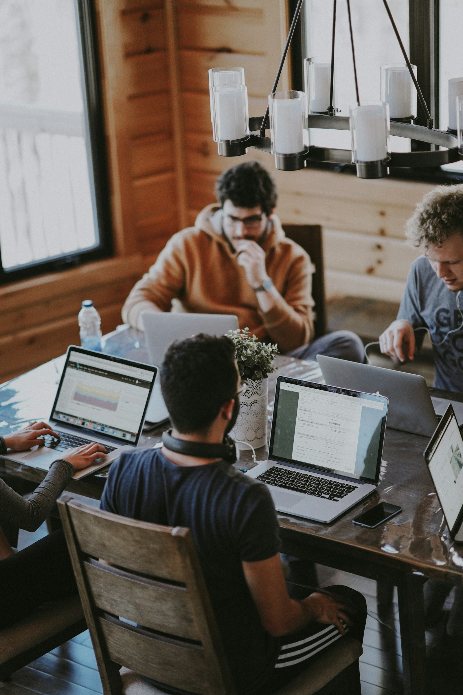 Colleagues working together in a relaxed, modern workplace