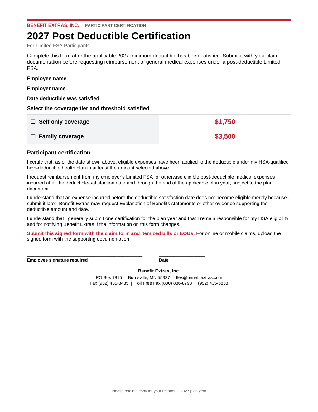 Preview of the 2027 Post-Deductible Certification
